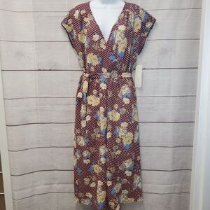 Almost Famous Women Floral Jumpsuit Geometric Shapes Large Sleeveless Belted